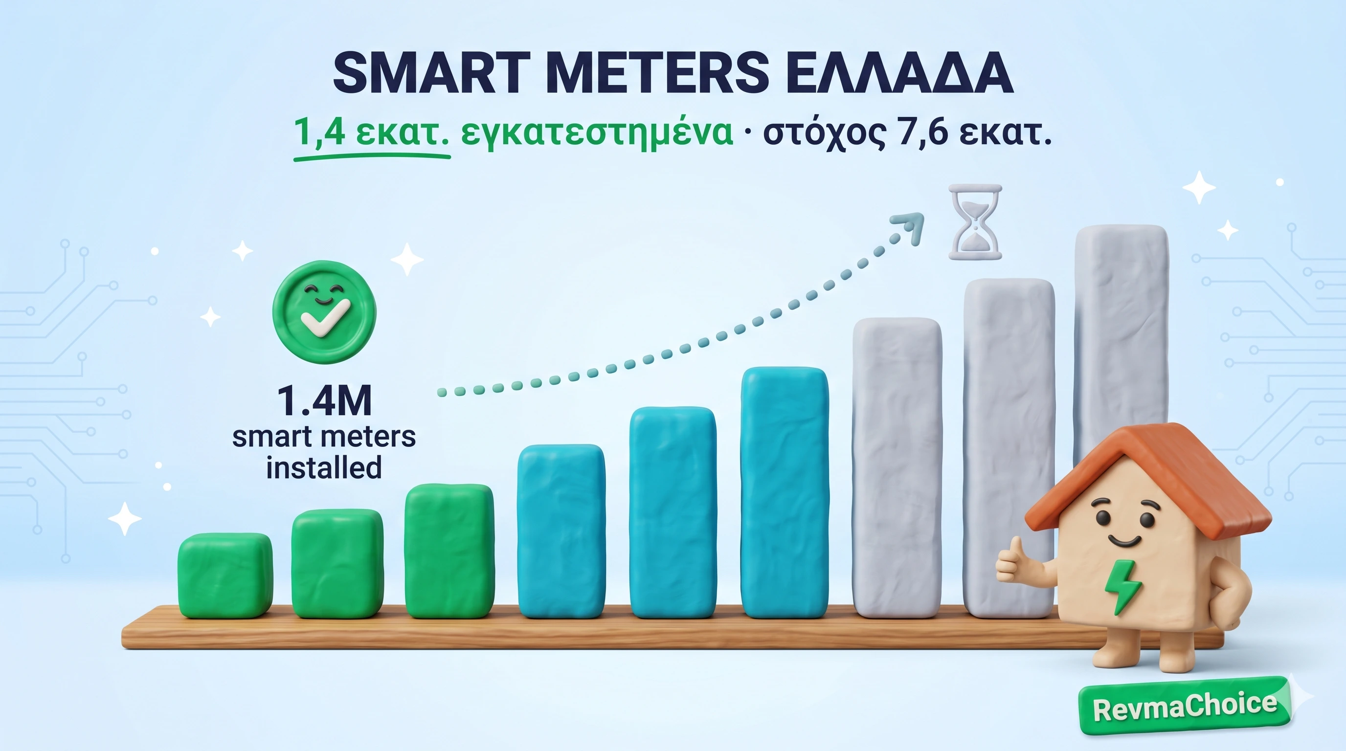 ΔΕΔΔΗΕ smart meters rollout 2026 — 1,4 εκατομμύρια εγκατεστημένοι έξυπνοι μετρητές προς στόχο 7,6 εκατ. το 2030