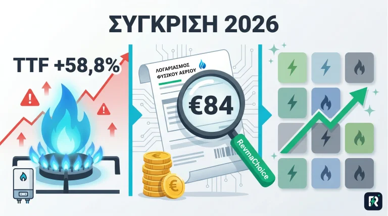Τιμές Φυσικού Αερίου 2026: Σύγκριση Όλων των Παρόχων